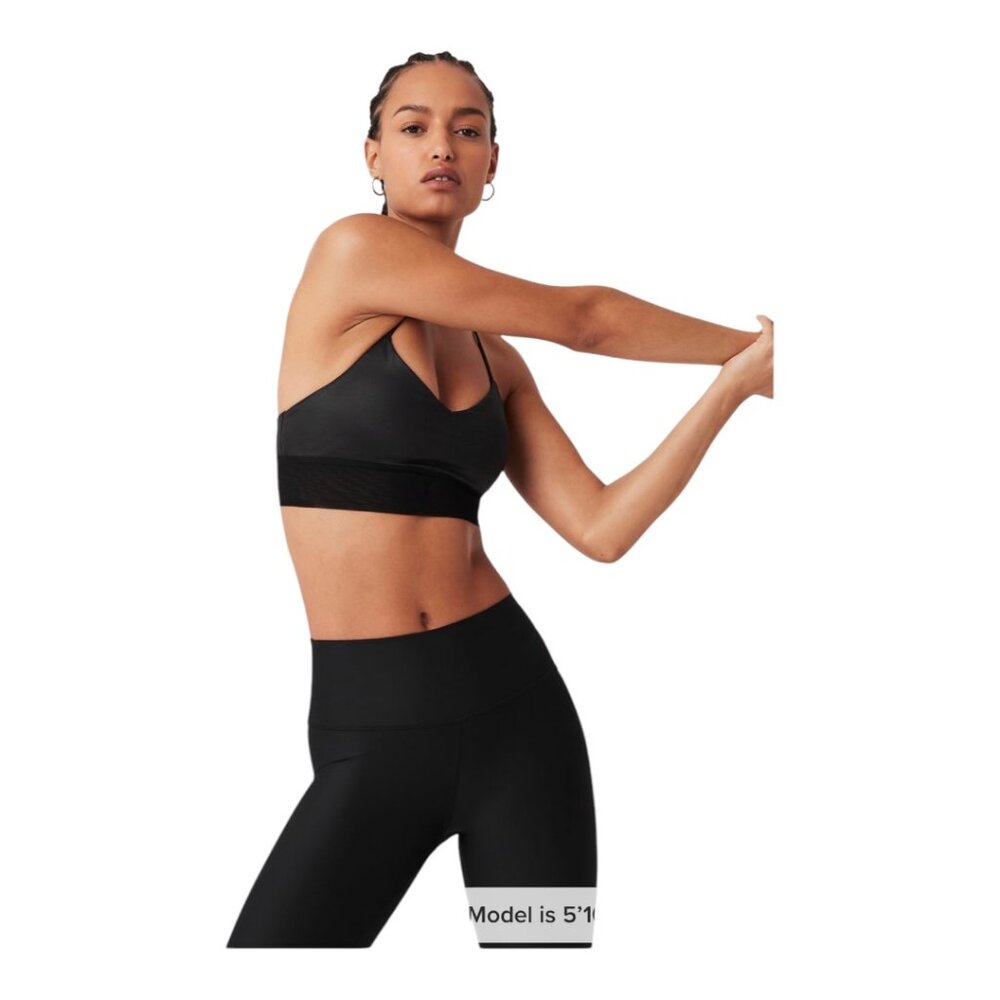 ALO Yoga Lavish Bra, Small, Blk Glossy/Blk